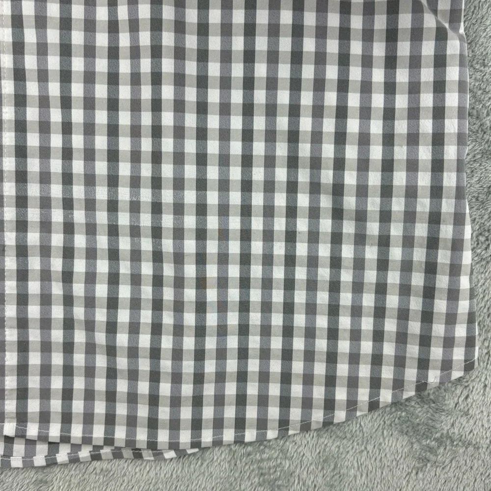 Mizzen Main Shirt Mens XL Trim Fit Performance Button Up‎ Gray White Check